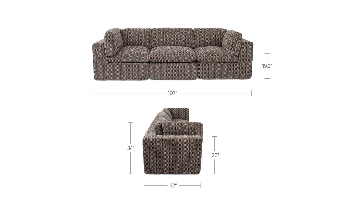 Cates Modular Sofa Navy And Brown by Moe's Home Collection - view 9