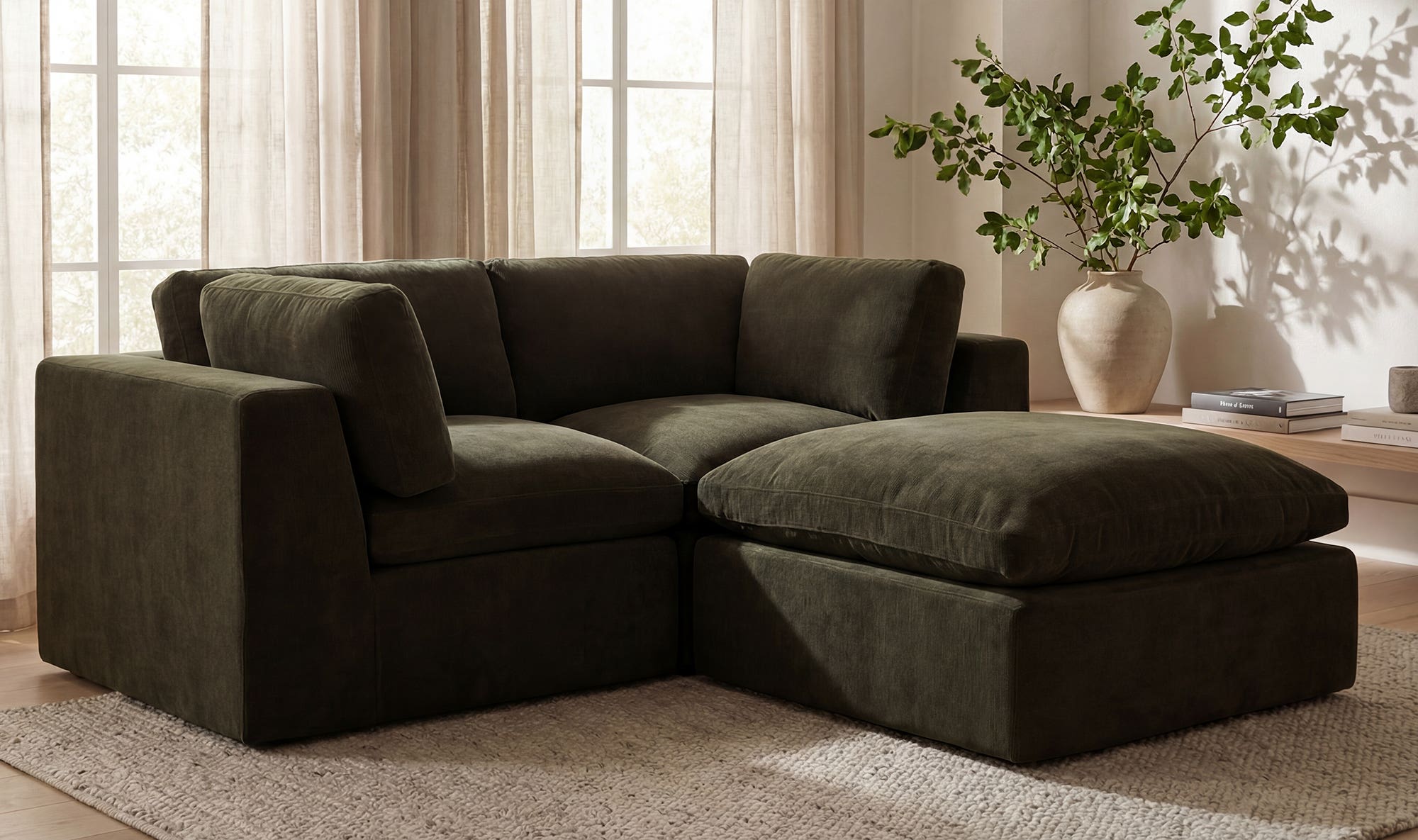Cates Nook Modular Sectional Dark Green by Moe's Home Collection - view 7