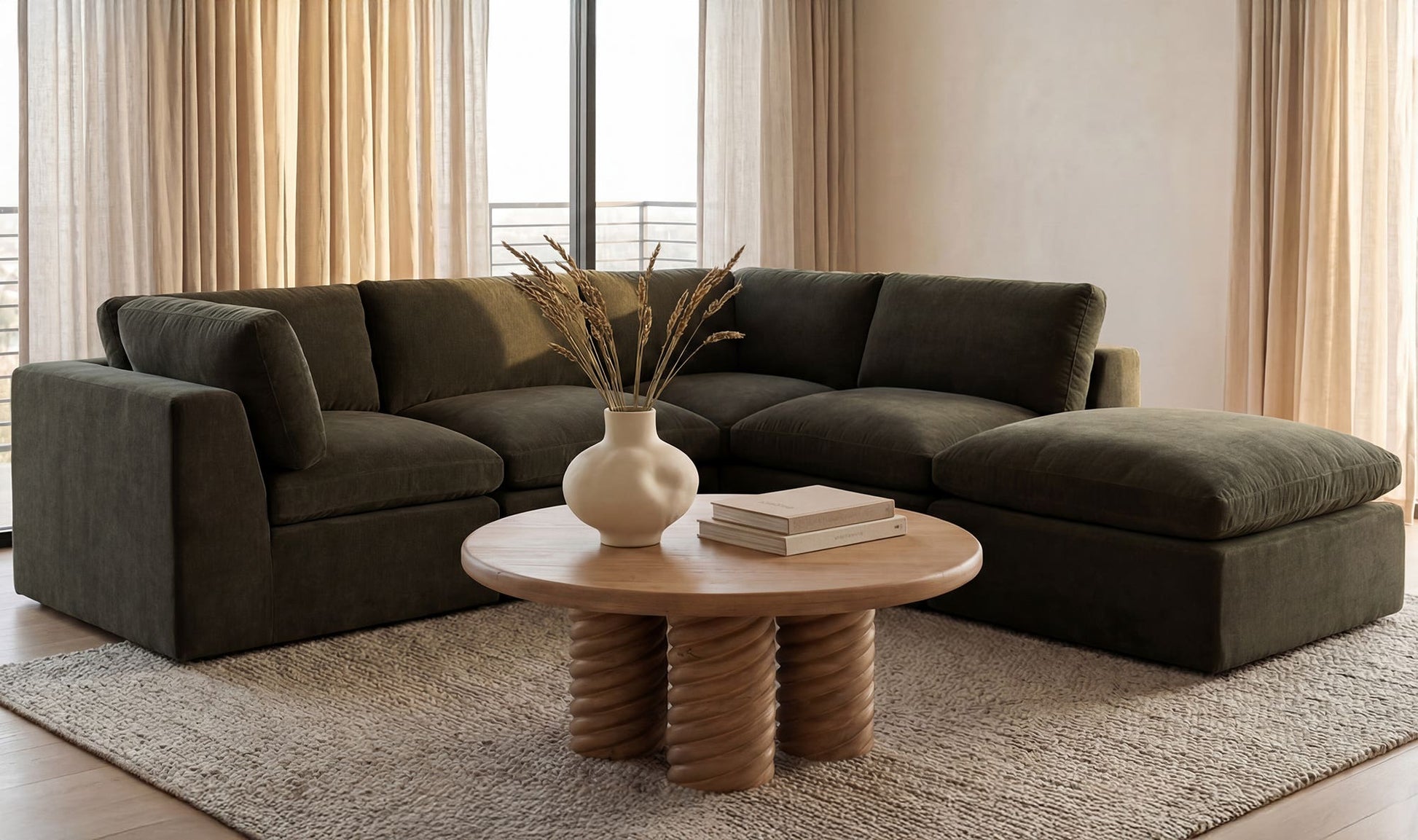 Cates Dream Modular Sectional Dark Green by Moe's Home Collection - view 7