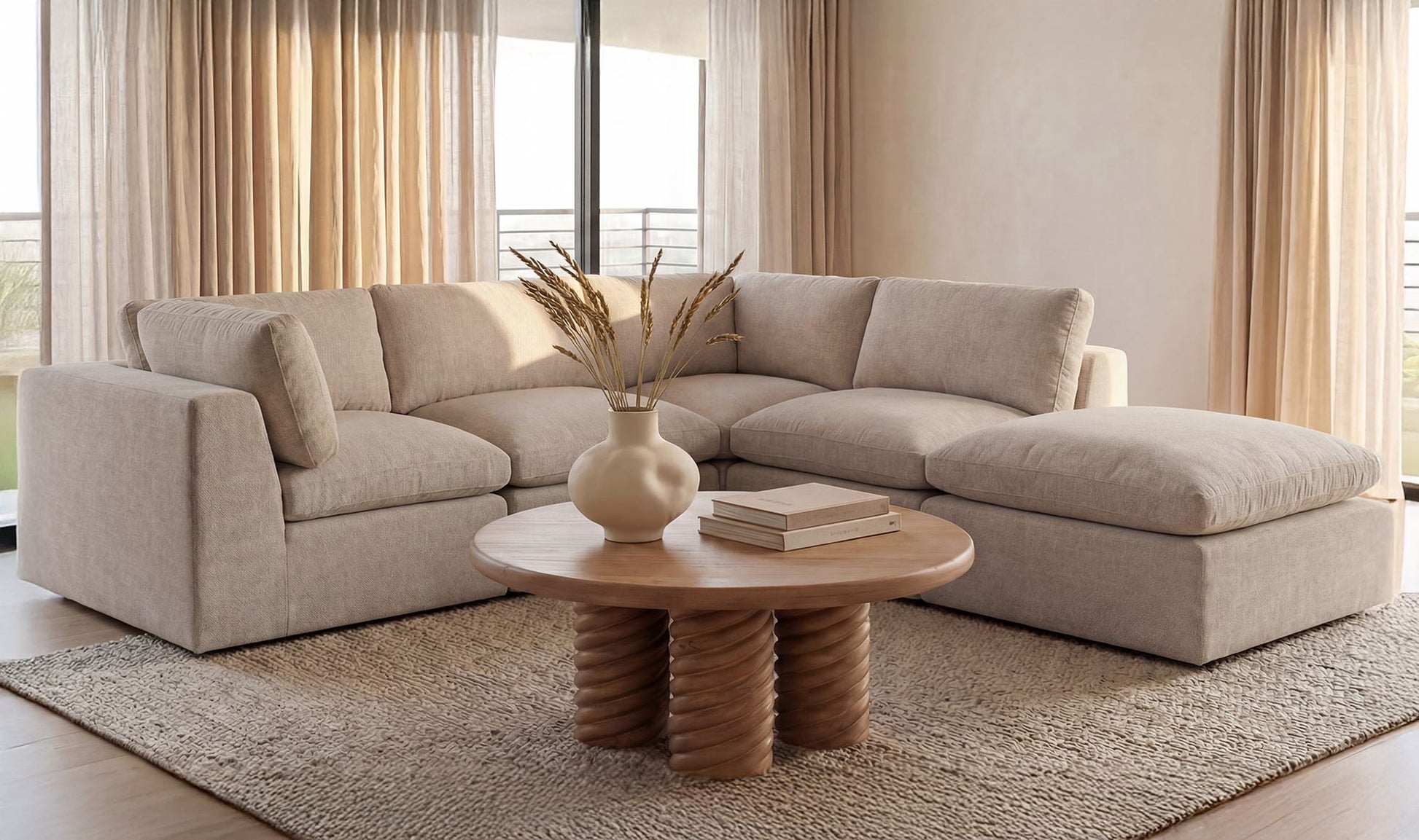 Cates Dream Modular Sectional Pebble by Moe's Home Collection - view 7