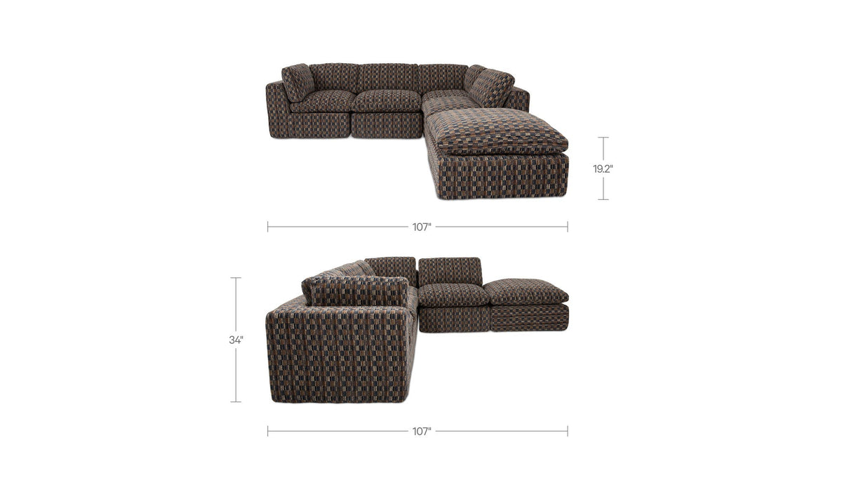 Cates Dream Modular Sectional Navy And Brown by Moe's Home Collection - view 10