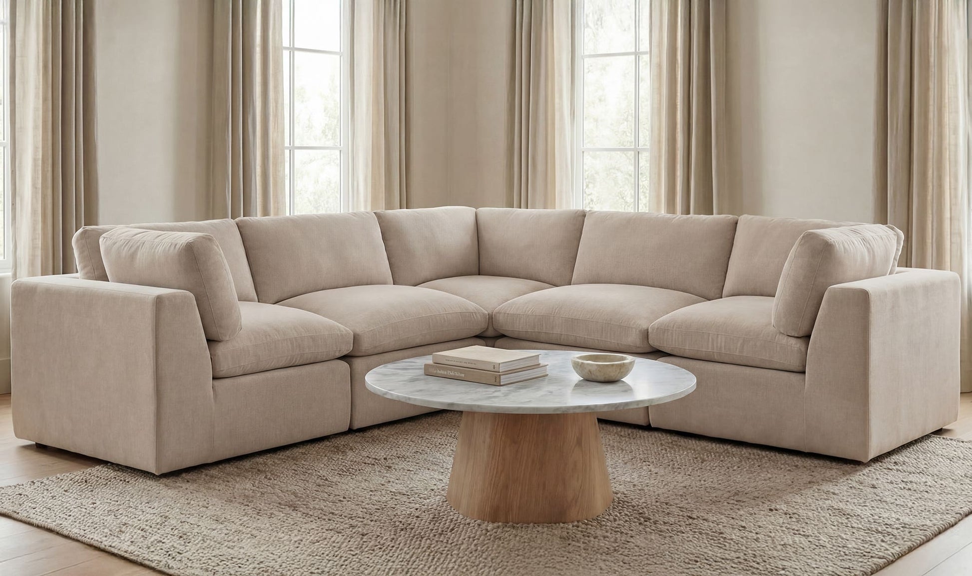 Cates Classic L Modular Sectional Pebble by Moe's Home Collection - view 7
