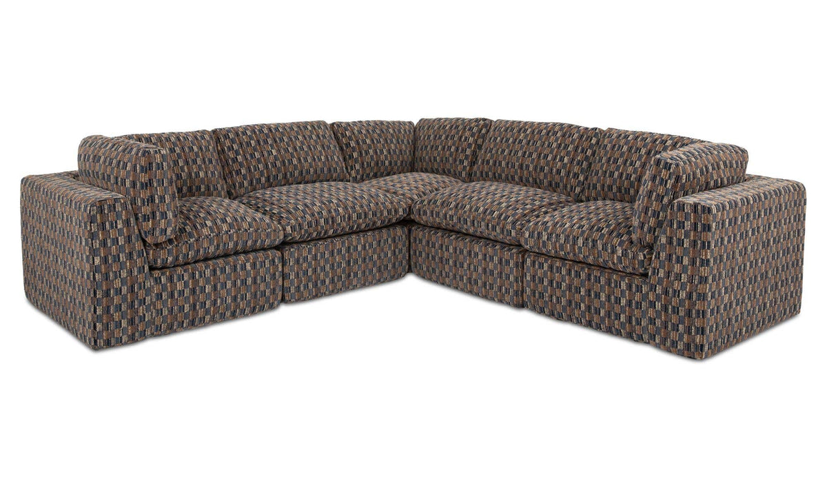 Cates Classic L Modular Sectional Navy And Brown by Moe's Home Collection - view 4