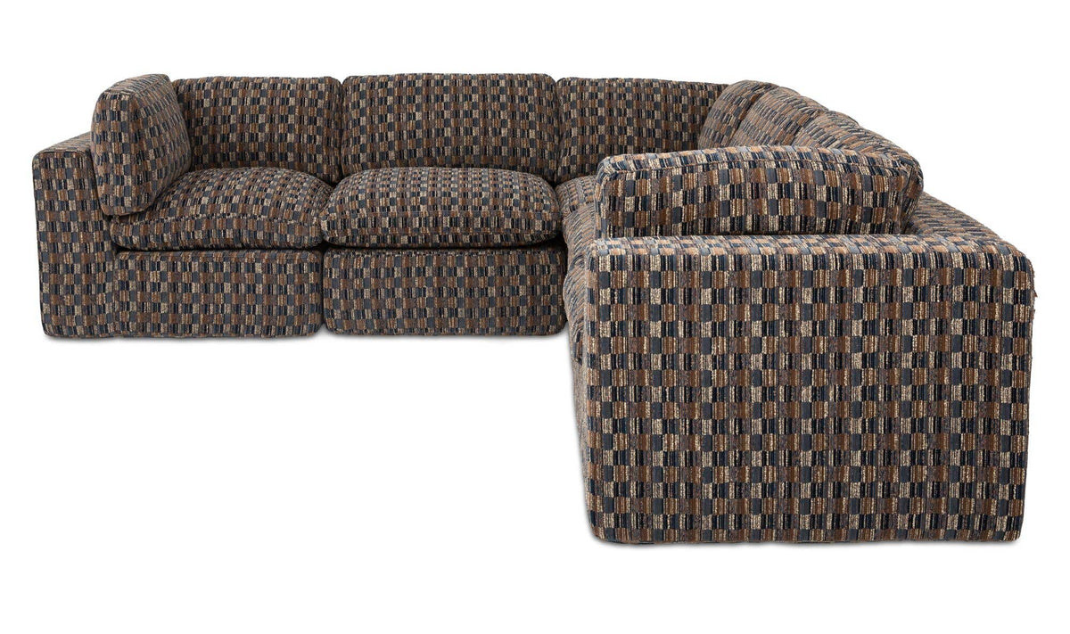 Cates Classic L Modular Sectional Navy And Brown by Moe's Home Collection - view 2