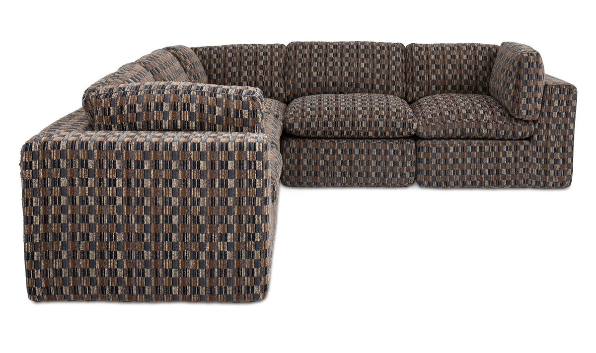 Cates Classic L Modular Sectional Navy And Brown by Moe's Home Collection - view 5