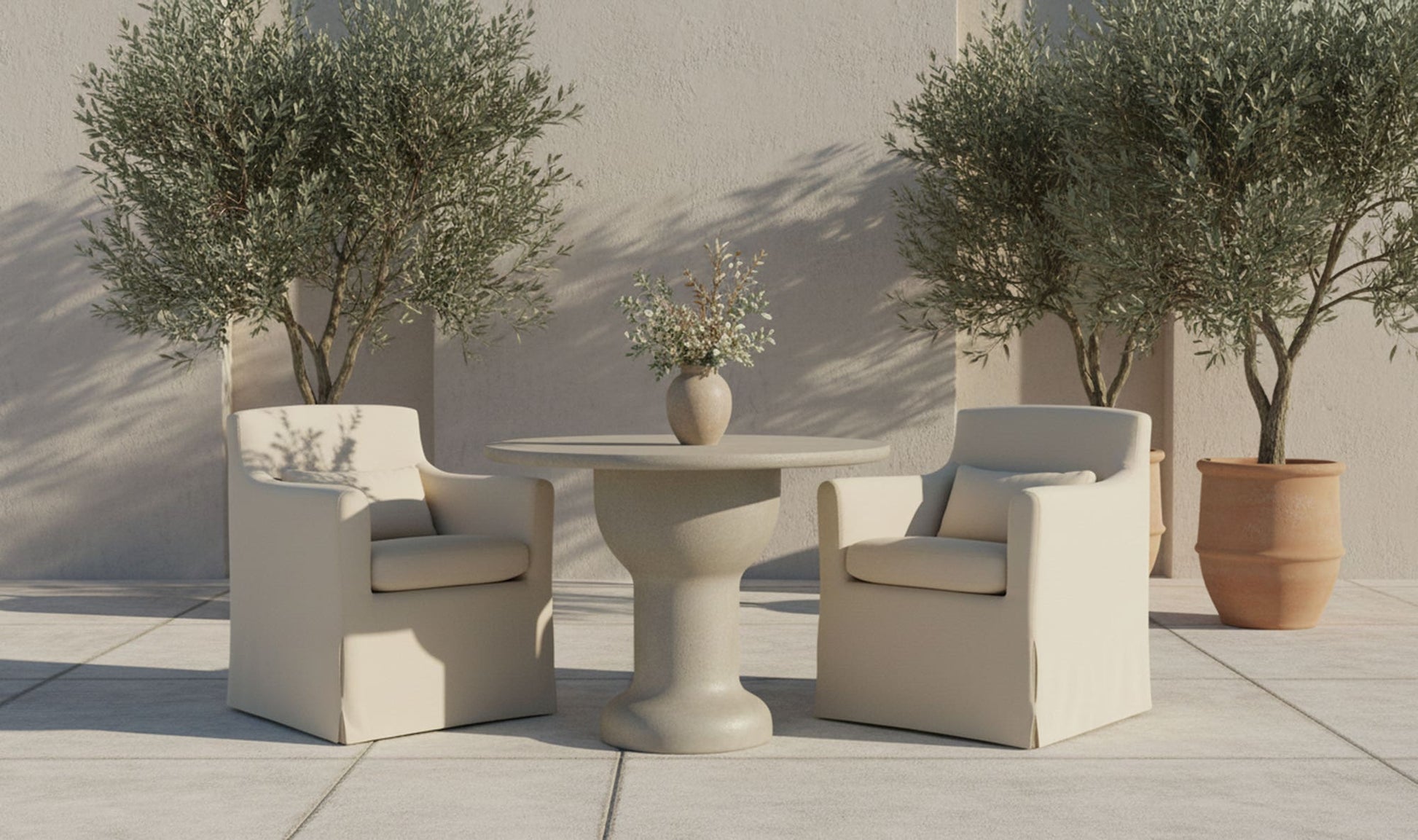 Lydia Outdoor Slipcover Dining Chair Cream by Moe's Home Collection - view 5