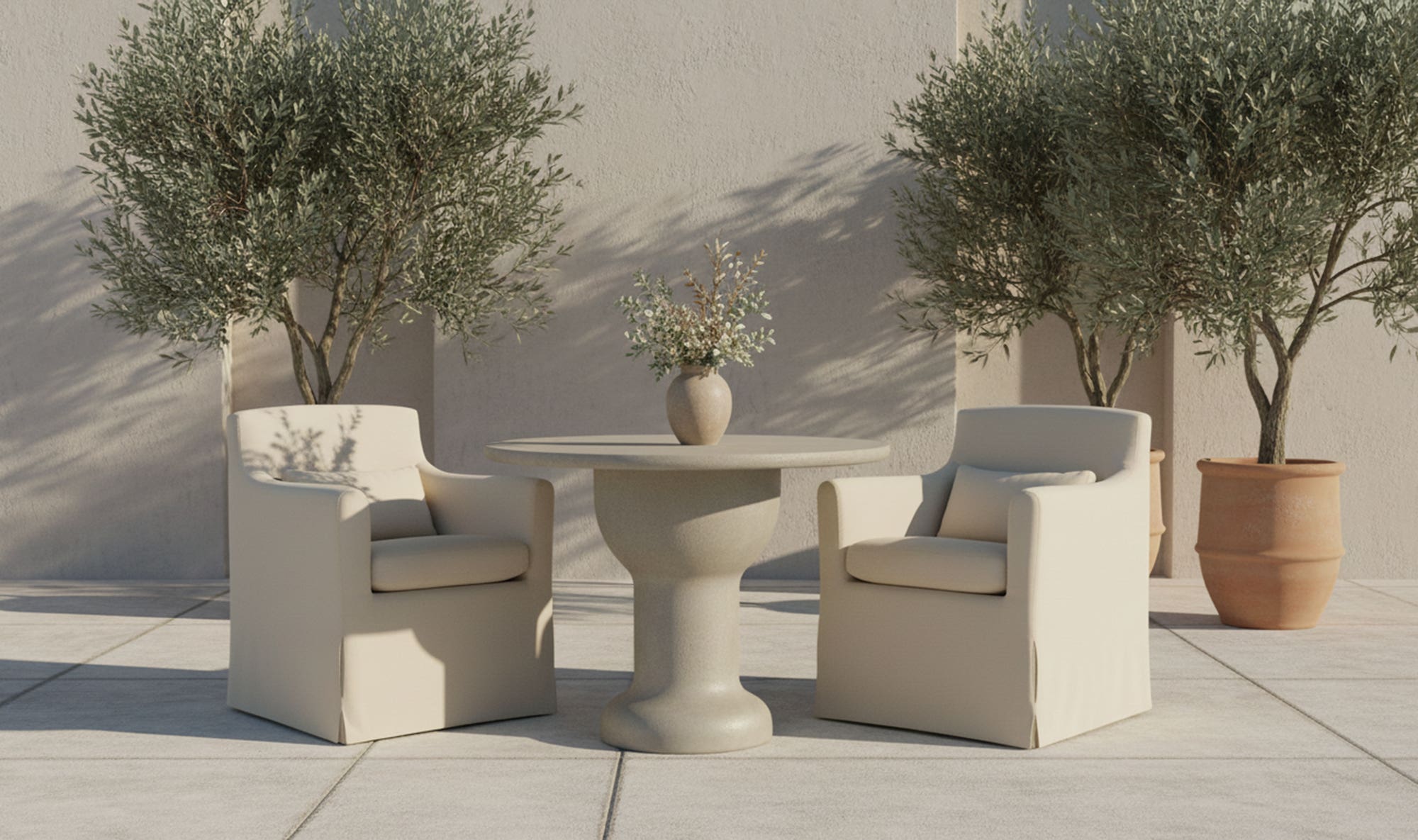 Lydia Outdoor Slipcover Dining Chair Cream by Moe's Home Collection - view 5
