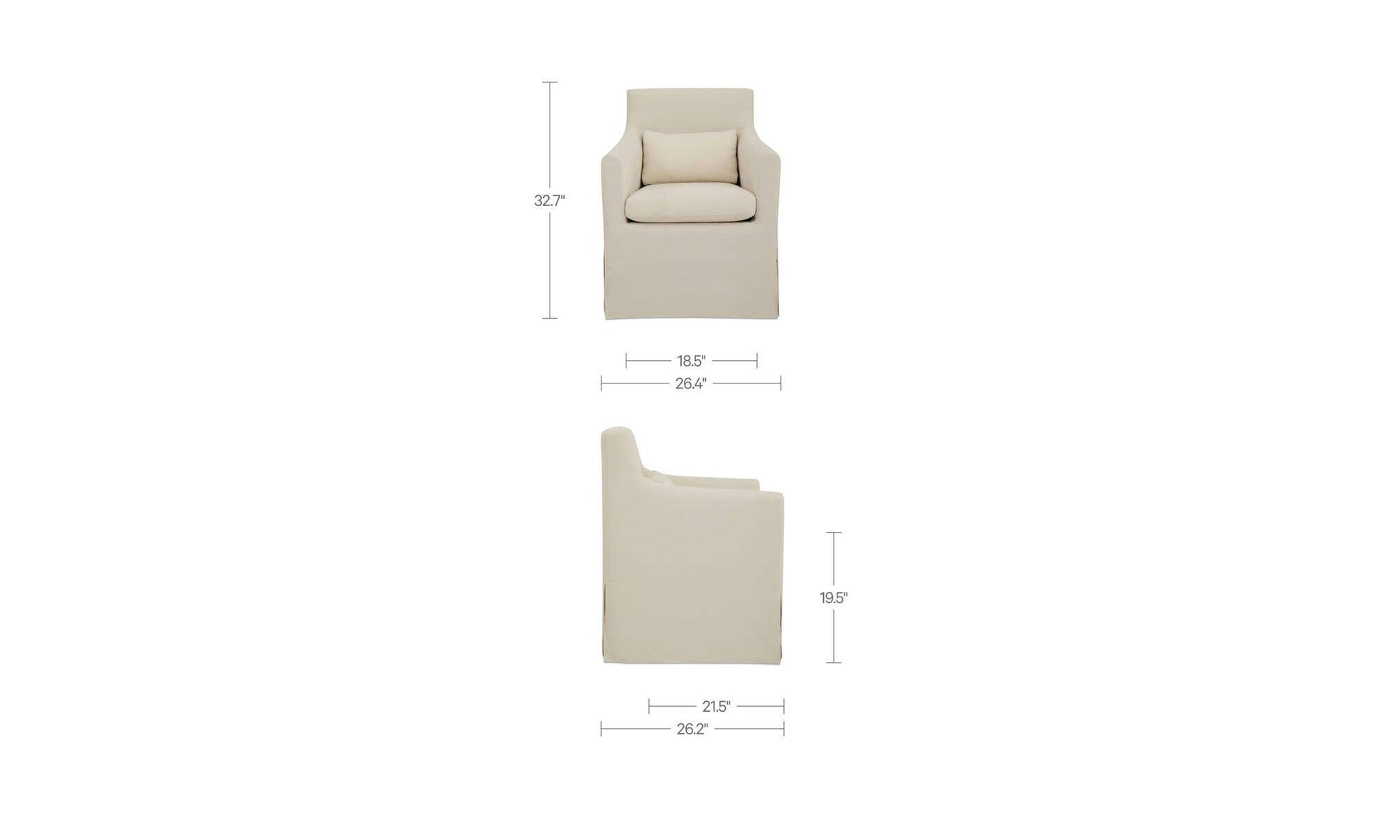 Lydia Outdoor Slipcover Dining Chair Cream by Moe's Home Collection - view 11