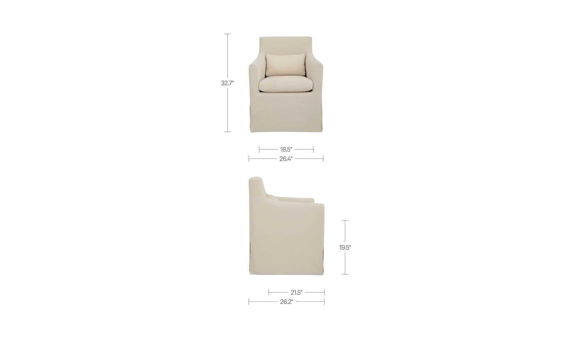 Lydia Outdoor Slipcover Dining Chair Cream by Moe's Home Collection - view 11