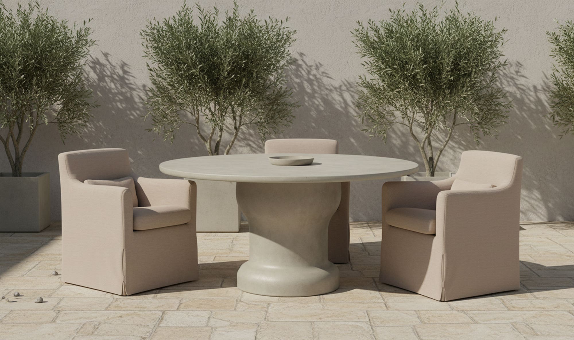 Lydia Outdoor Slipcover Dining Chair Light Brown by Moe's Home Collection - view 5