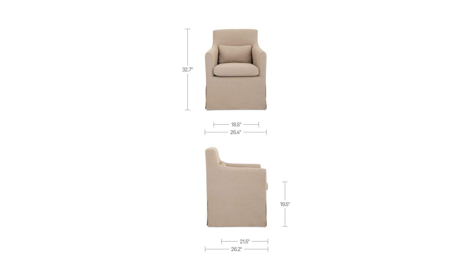Lydia Outdoor Slipcover Dining Chair Light Brown by Moe's Home Collection - view 11