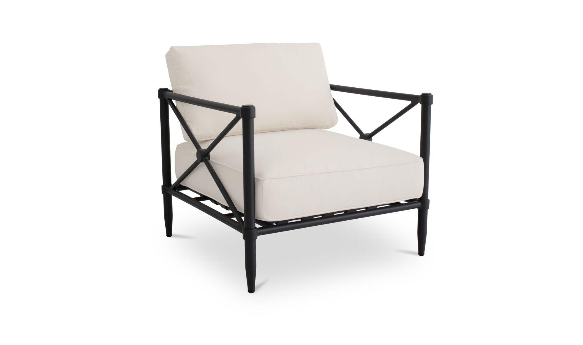Willow Outdoor Accent Chair Cream by Moe's Home Collection - view 6
