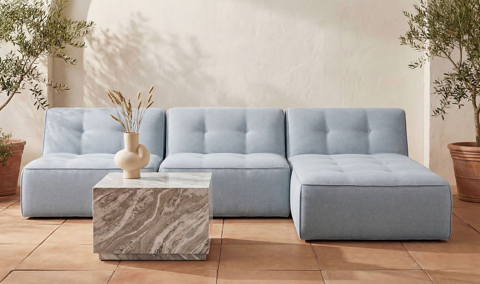Sunseeker Outdoor Chaise Light Blue by Moe's Home Collection - view 5