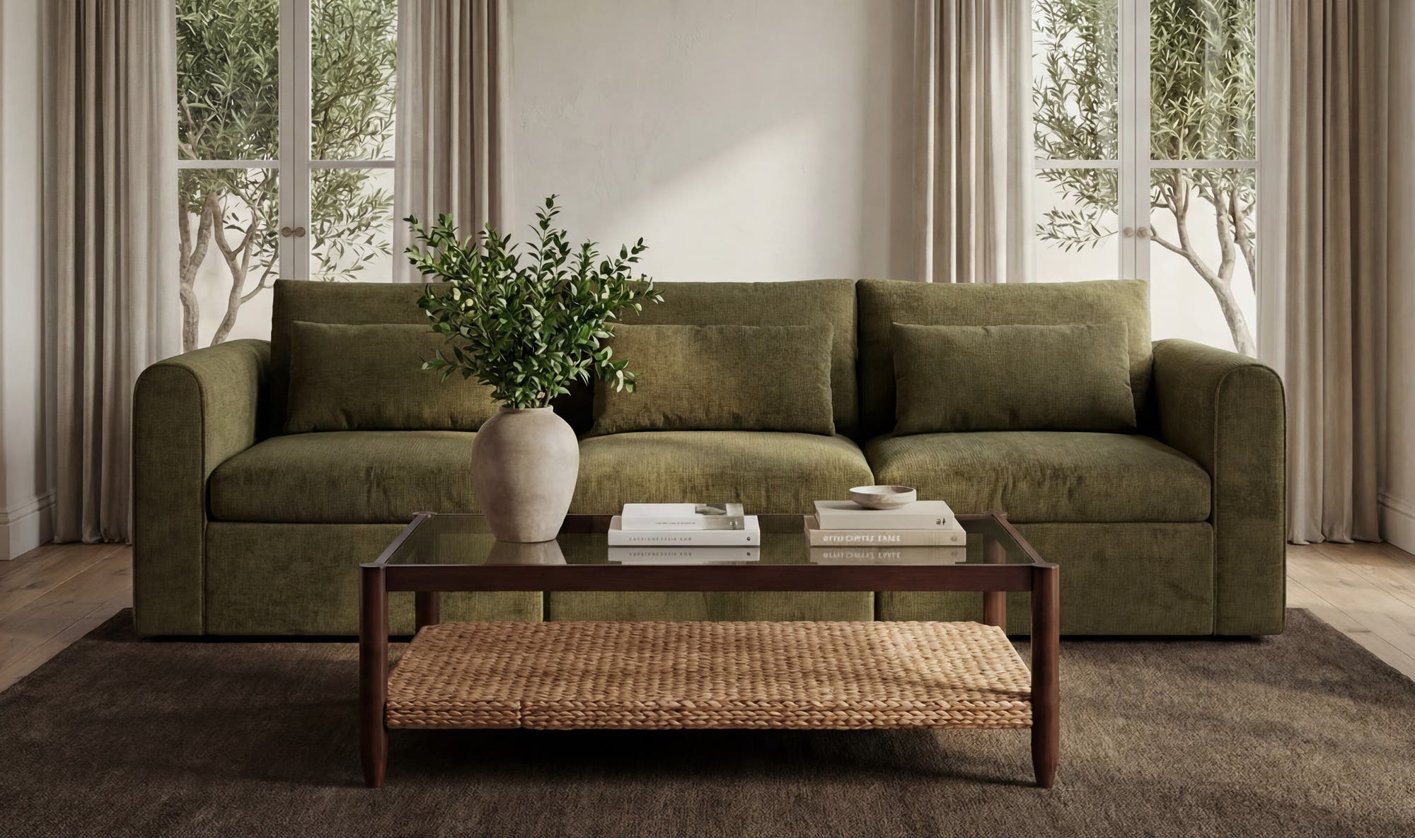 Swift Left Arm Facing Chair Dark Green by Moe's Home Collection - view 4