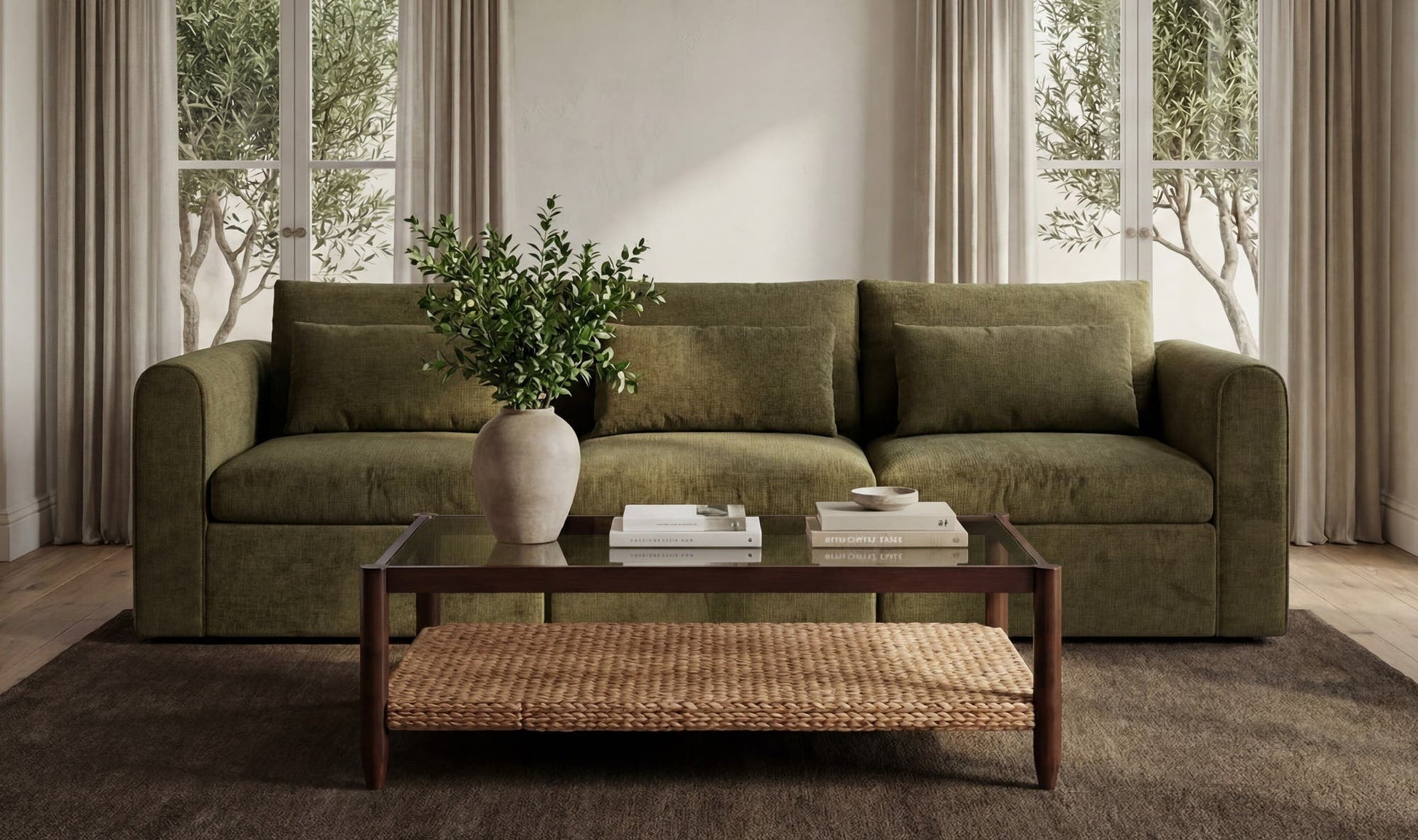 Swift Right Arm Facing Chair Dark Green by Moe's Home Collection - view 4