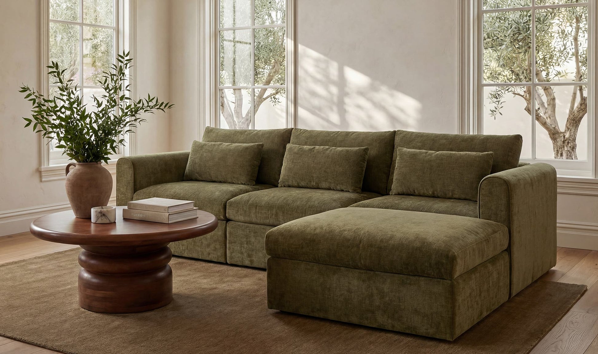 Swift Slipper Chair Dark Green by Moe's Home Collection - view 4