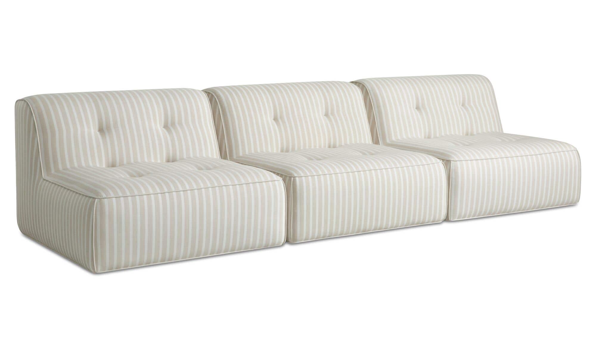 Sunseeker 3 Piece Outdoor Sofa Brown Stripe by Moe's Home Collection - view 3