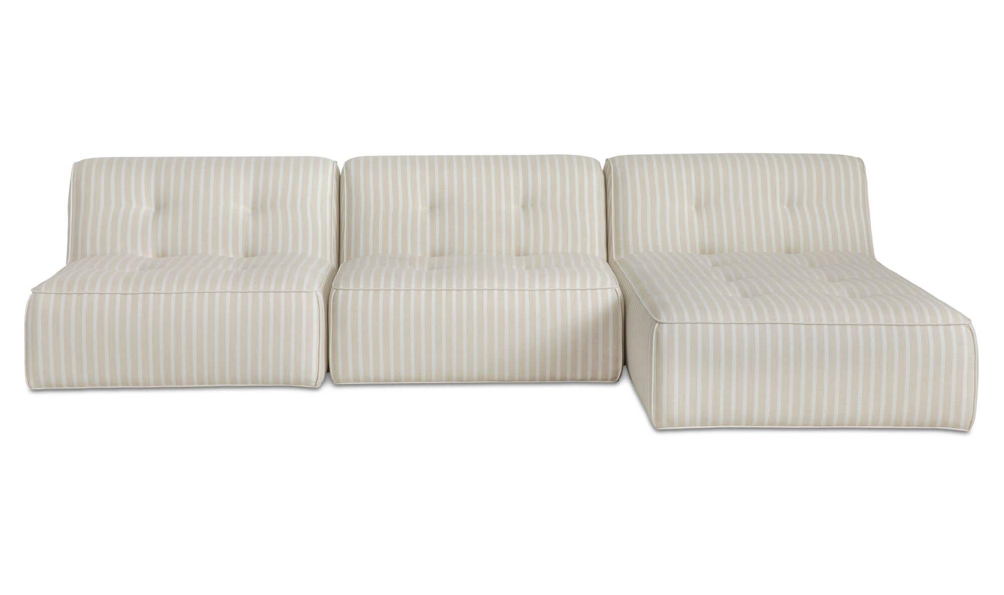 Sunseeker 3 Piece Outdoor Lounge Brown Stripe by Moe's Home Collection - view 2