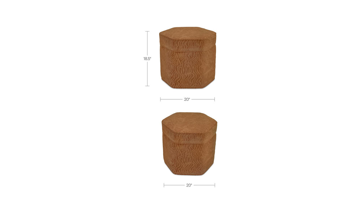 Finn Storage Ottoman Terracotta by Moe's Home Collection - view 7