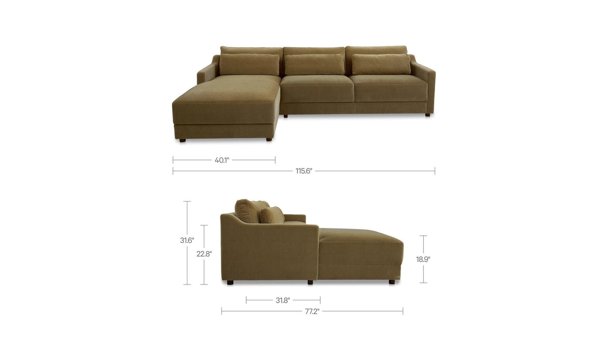Imogen Sectional Olive Left by Moe's Home Collection - view 11