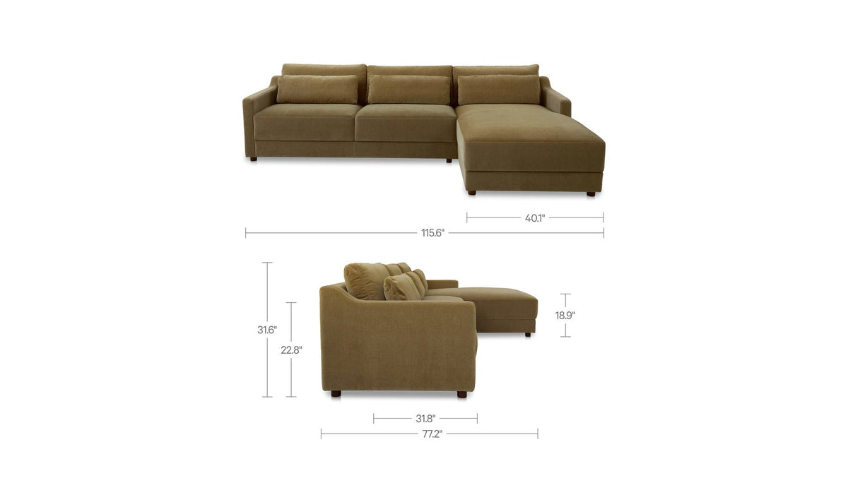 Imogen Sectional Olive Right by Moe's Home Collection - view 9