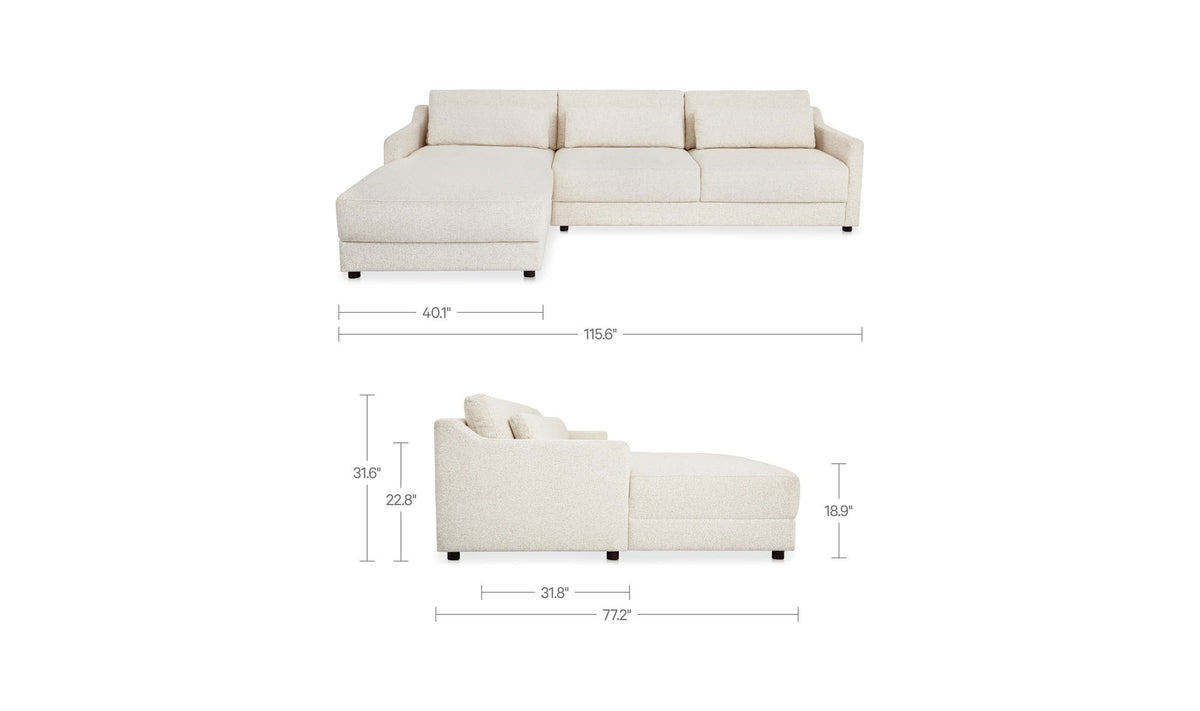 Imogen Sectional Textured Oat Left by Moe's Home Collection - view 13
