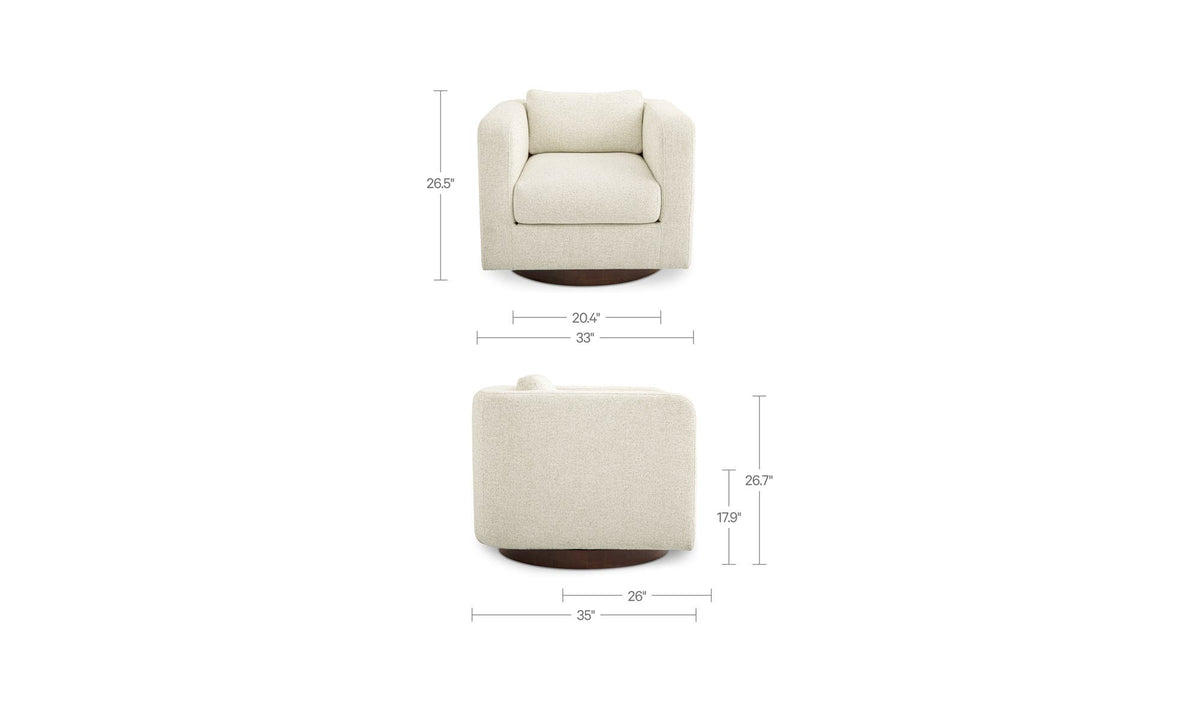 Julian Swivel Chair Textured Oat by Moe's Home Collection - view 13