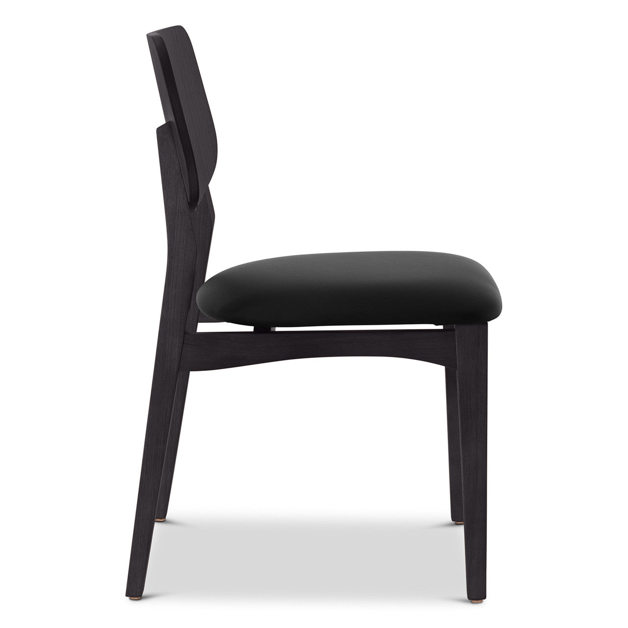 Modern Brazilian - Beth - Side Chair - Shimmy Black Seat - Ebano Frame