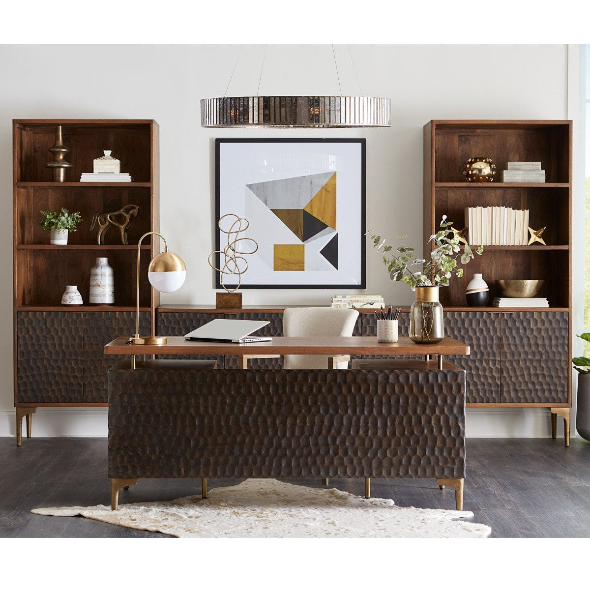 Anna Modern Solid Wood Executive Desk 66"