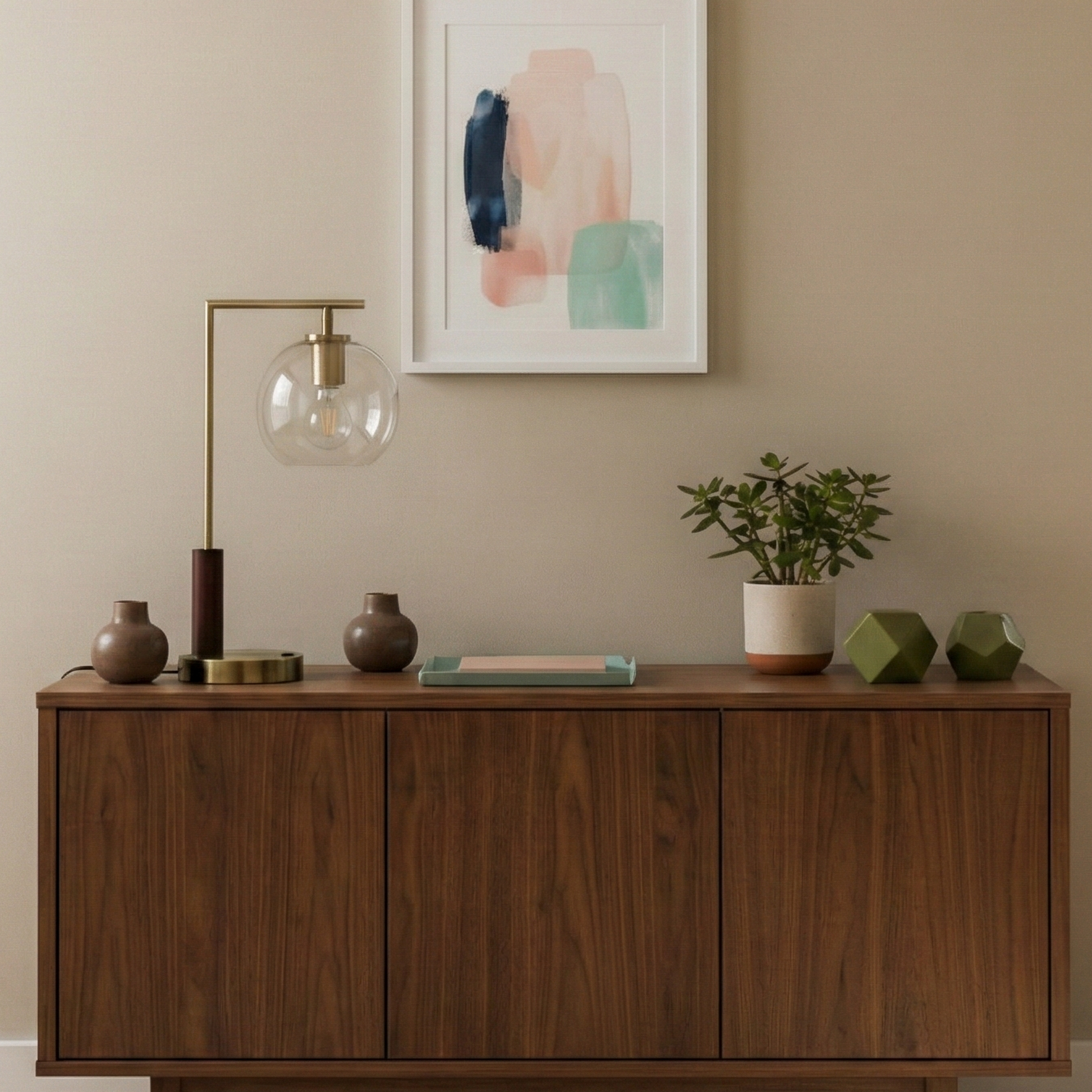 Wander Table Lamp | Bronze Right Angle Frame and Glass Globe