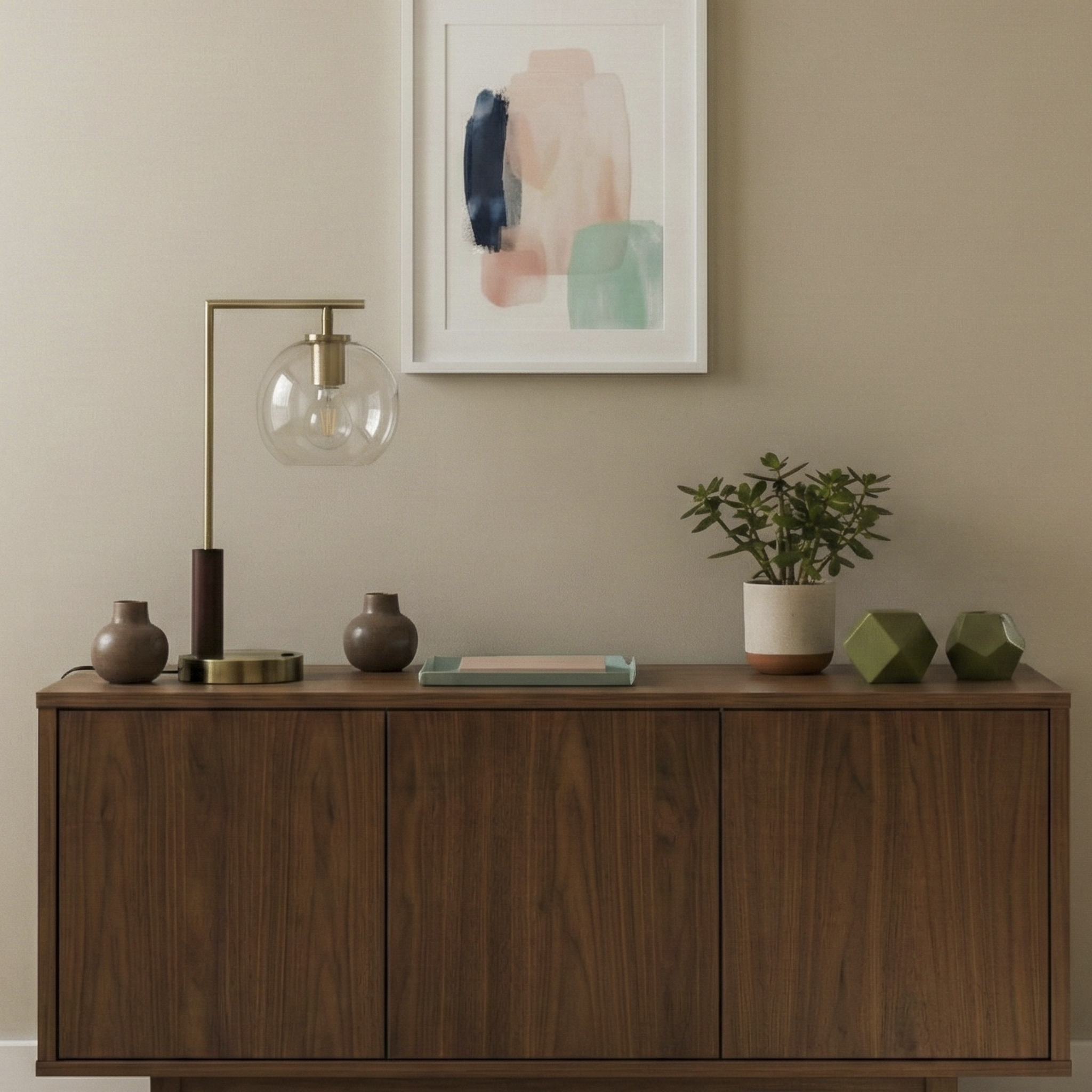 Wander Table Lamp | Bronze Right Angle Frame and Glass Globe