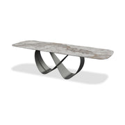 Wave 103" Dining Table Magellano Ceramic Top Black Powder Coated Steel Base by Mobital - image 1