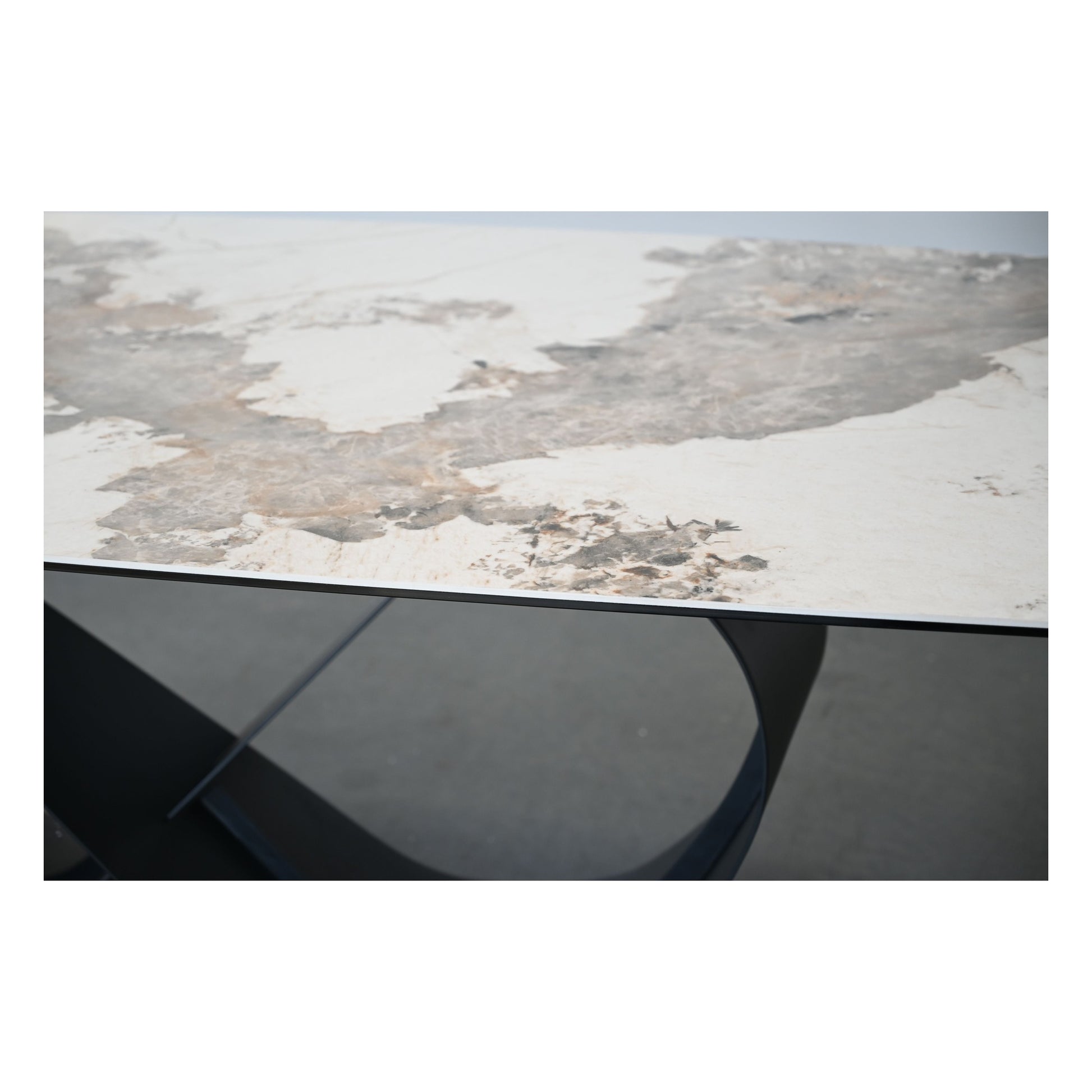 Wave 103" Dining Table Magellano Ceramic Top Black Powder Coated Steel Base by Mobital - image 3