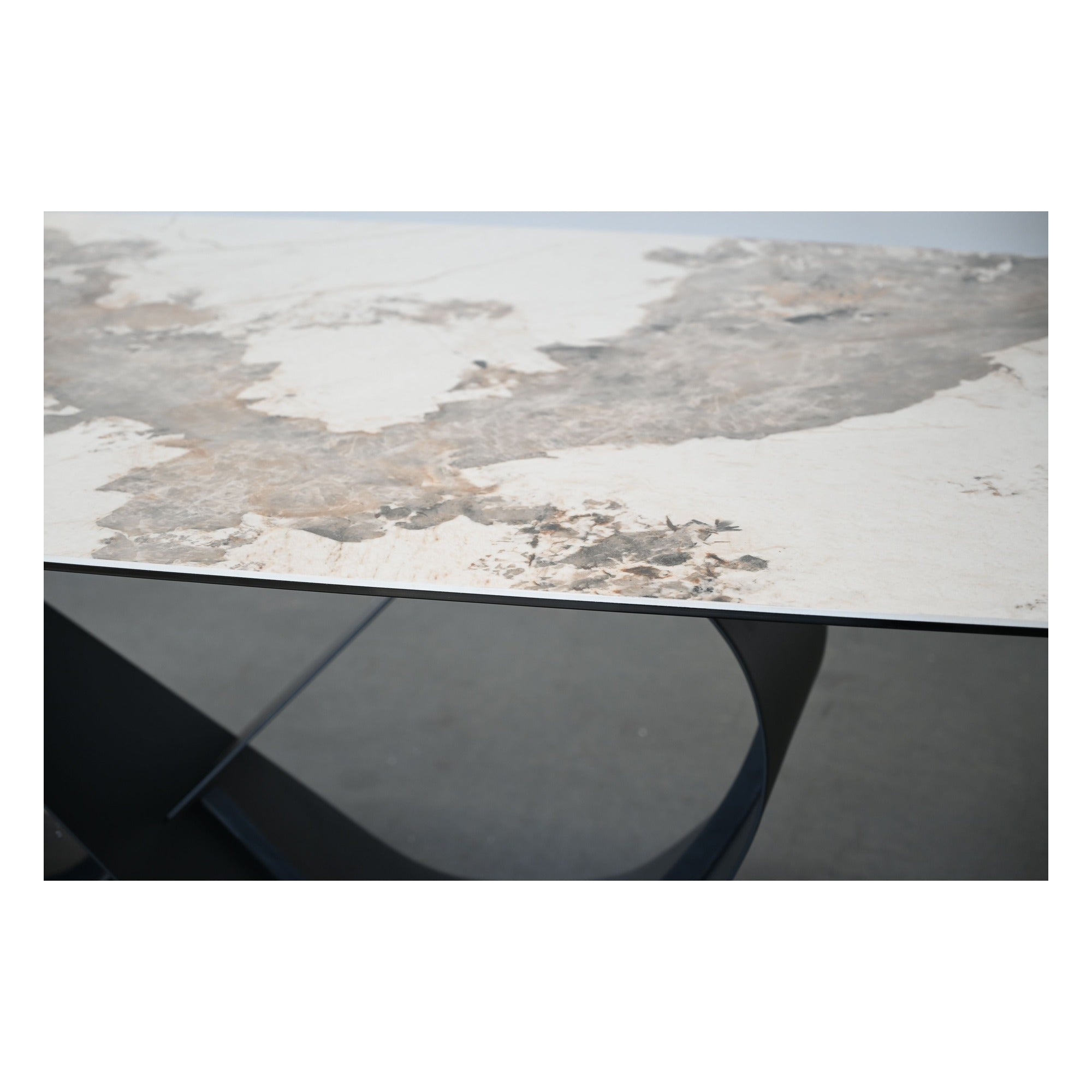 Wave 103" Dining Table Magellano Ceramic Top Black Powder Coated Steel Base by Mobital - image 3