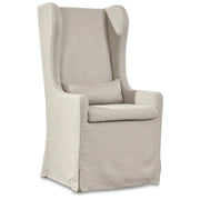Elizabeth Linen Slipcovered Wingback Host Chair
