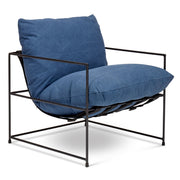 Metro - Trent Accent Chair - Washed Navy Upholstery