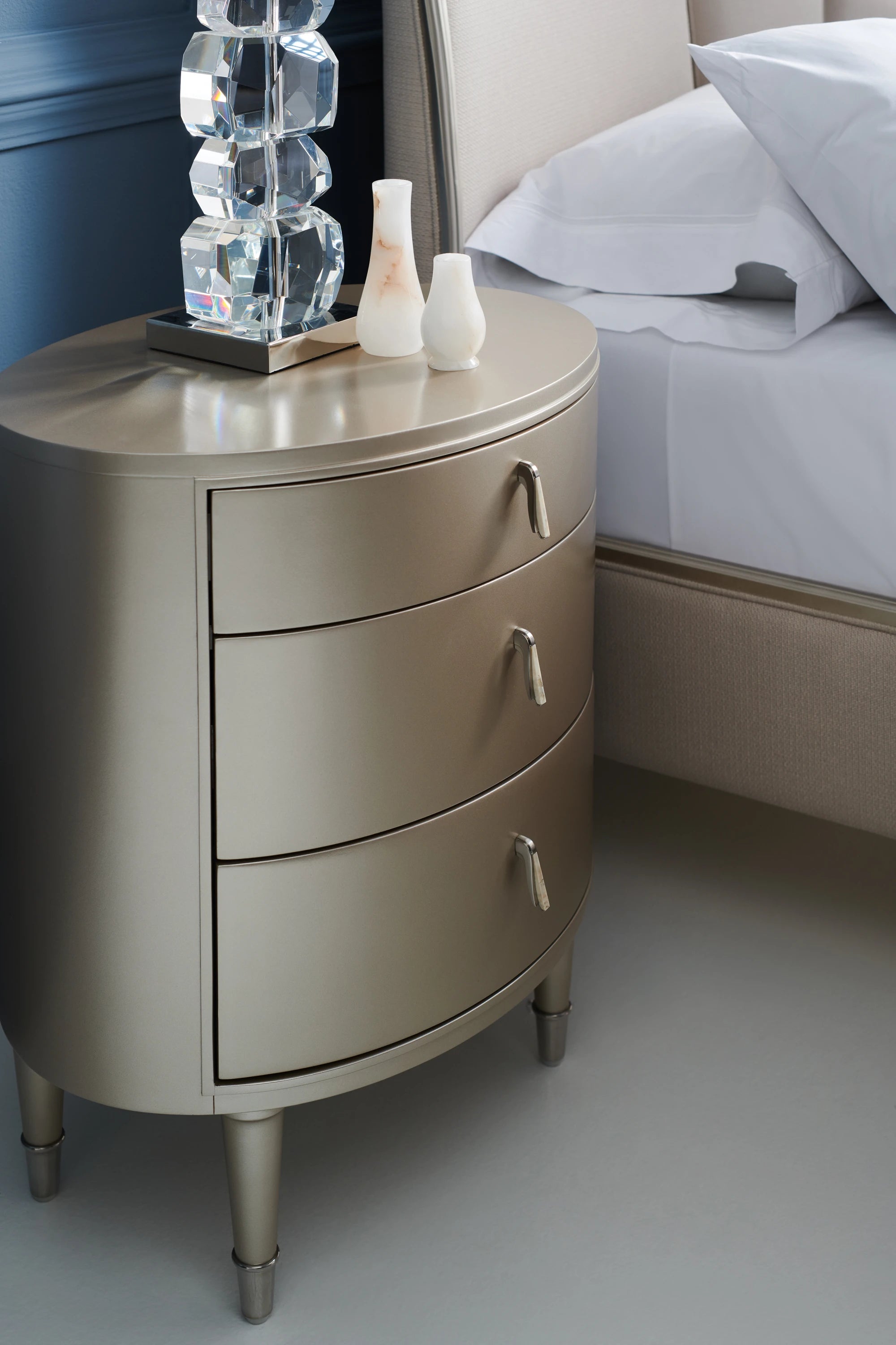 Bedside Beauty Soft Silver Paint Nightstand 24" by Caracole - view 2