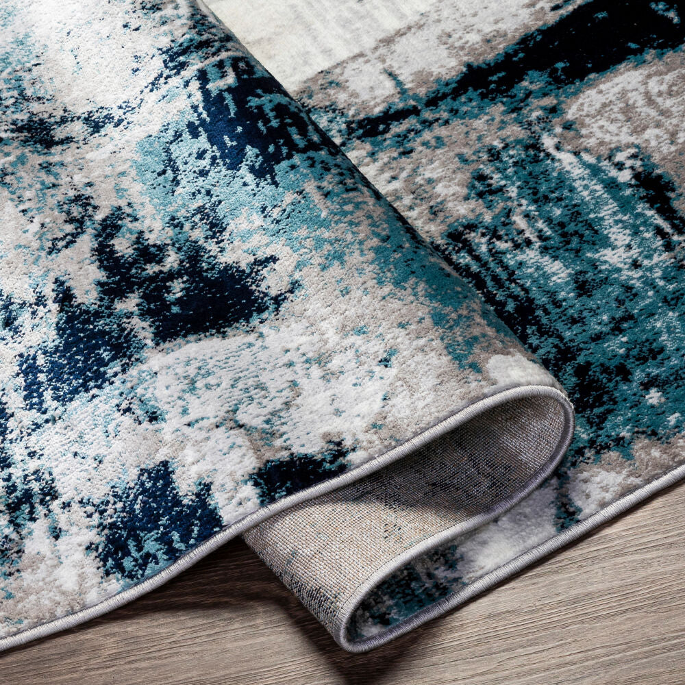 Wanderlust Black/White Machine Woven Rug - fold