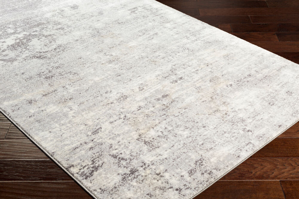Wanderlust Charcoal/White Machine Woven Rug - corner