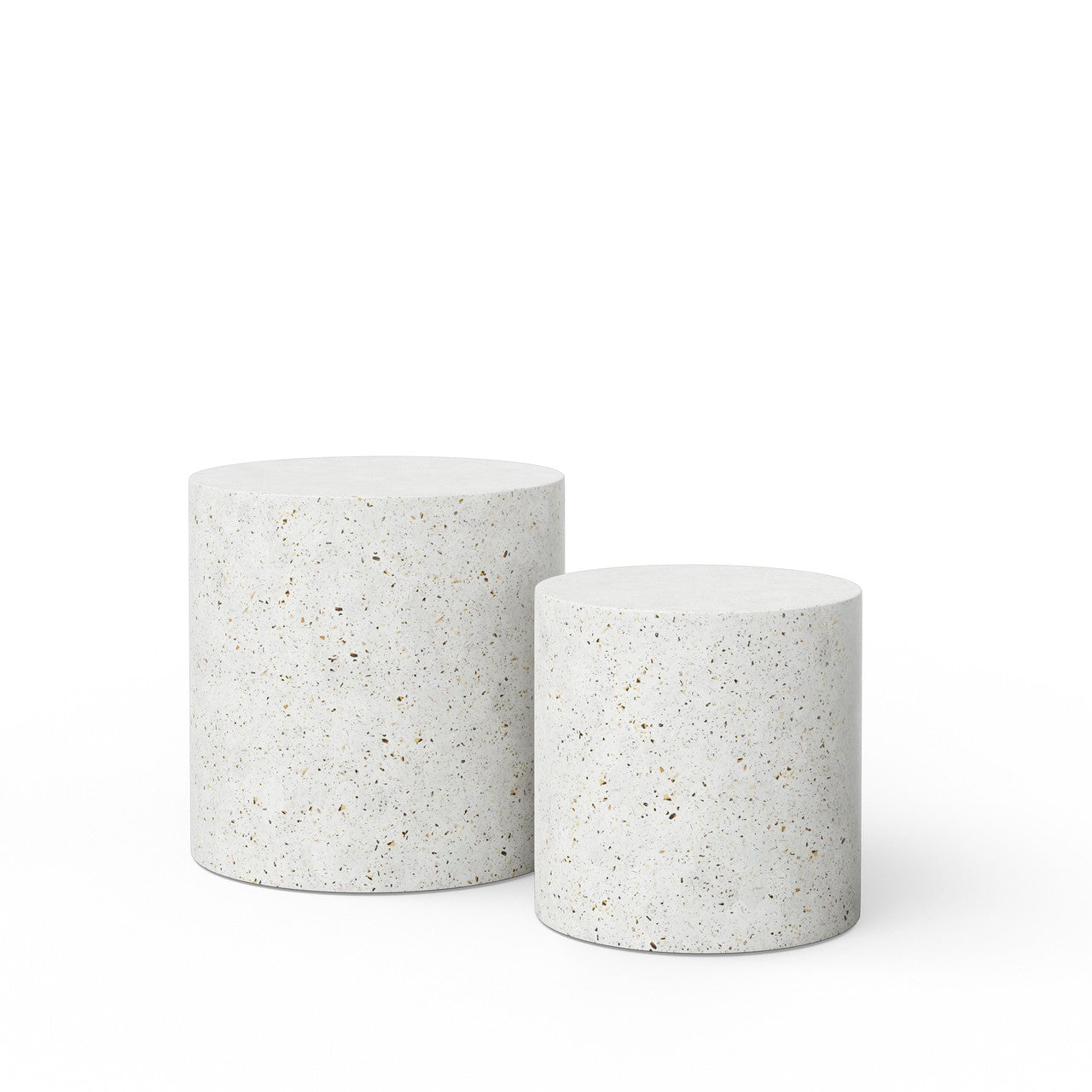 Mixx - Una Pedestal - Set of 2 - Ivory Terrazzo