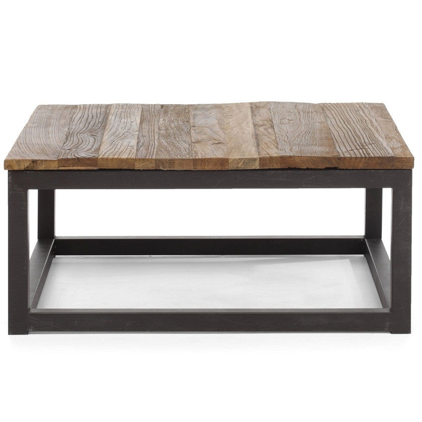 Civic Wood and Metal Square Coffee Table