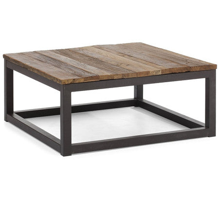 Civic Wood and Metal Square Coffee Table