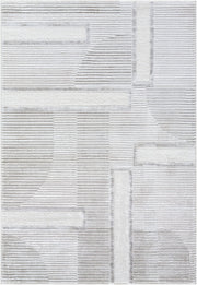 Wolly Cream/White Machine Woven Rug WOY-2300 - 5'3" x 7'