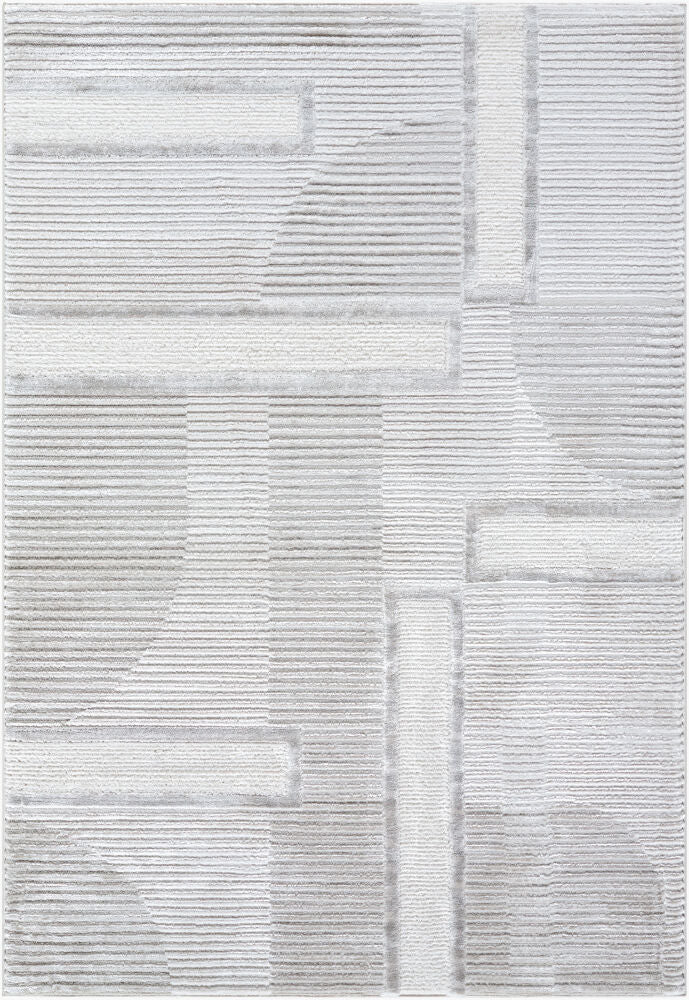 Wolly Cream/White Machine Woven Rug WOY-2300 - 5'3" x 7'