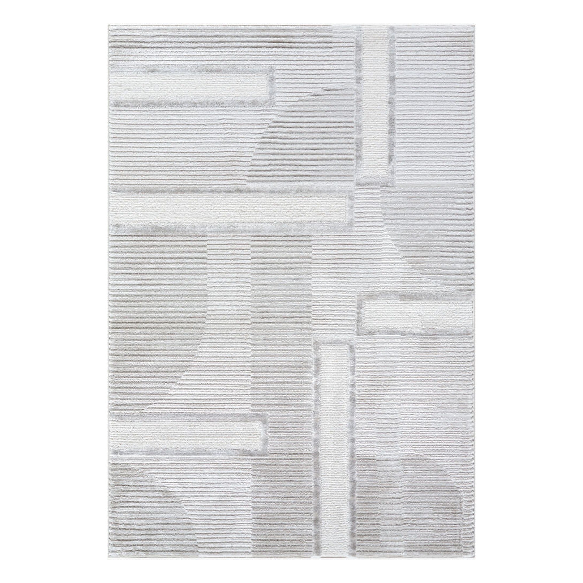 Wolly Cream/White Machine Woven Rug WOY-2300 - 5'3" x 7'