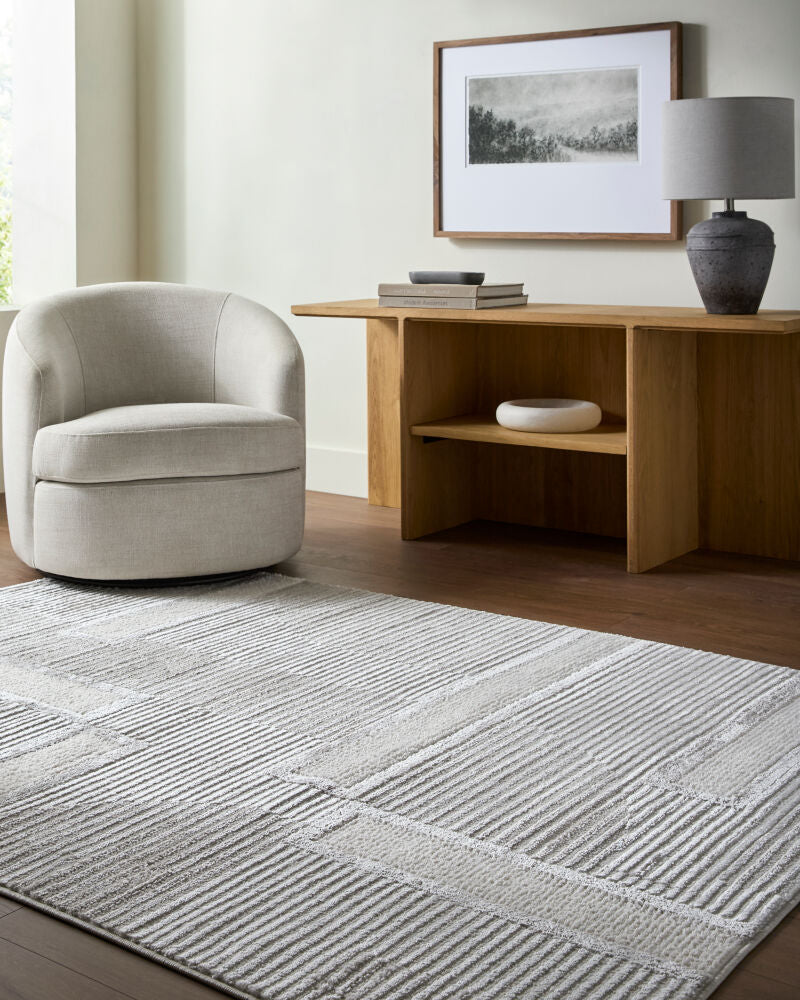 Wolly Cream/White Machine Woven Rug WOY-2300 - roomscene