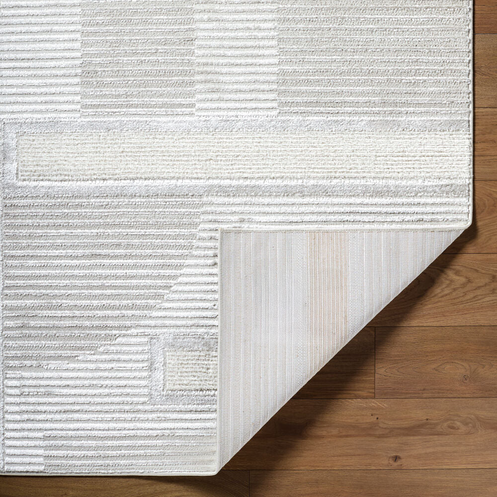 Wolly Cream/White Machine Woven Rug WOY-2300 - fold