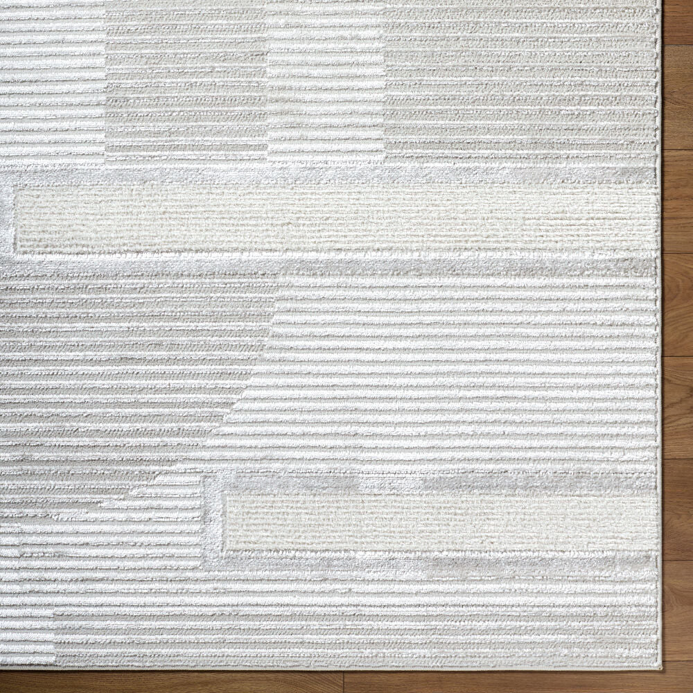 Wolly Cream/White Machine Woven Rug WOY-2300 - overhead