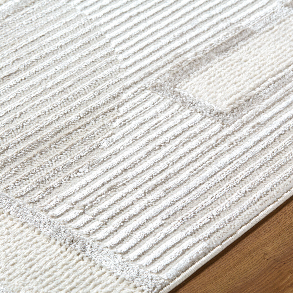 Wolly Cream/White Machine Woven Rug WOY-2300 - texture
