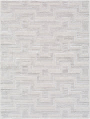 Wolly Cream/White Machine Woven Rug WOY-2301 - 5'3" x 7'